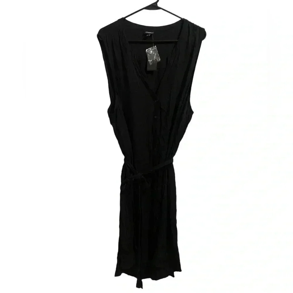 Torrid Black Button Front Challis Black Shirt Dress Size 4X